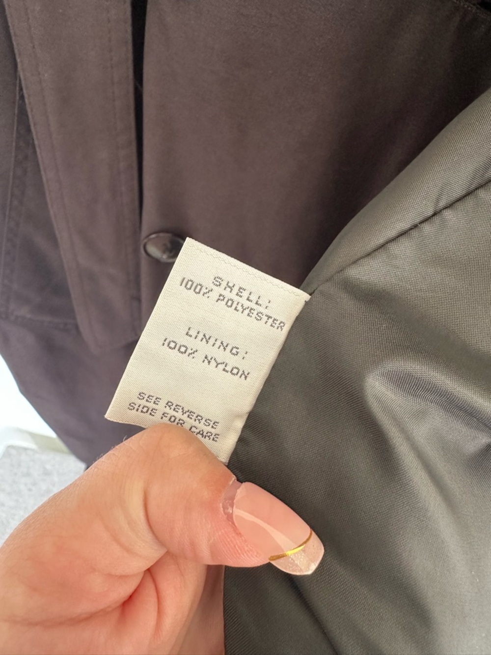 Forecaster of Boston USA Long Black Trench Coat Button Tie Vintage Women’s 13/14 - Picture 6 of 7